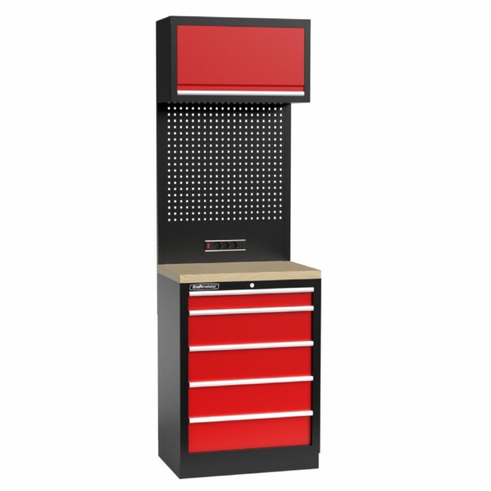 Kraftmeister Standard garage storage system Vermont plywood red