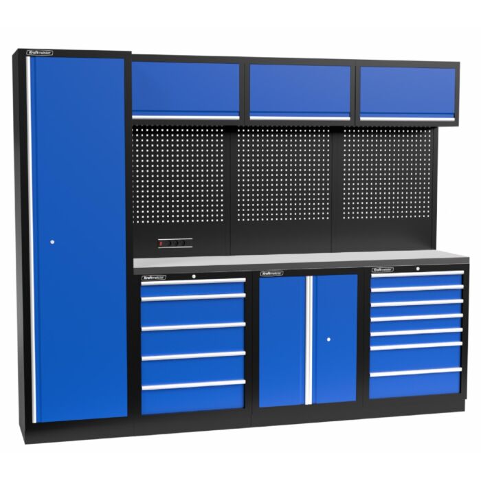 Kraftmeister Standard garage storage system Delaware stainless steel blue