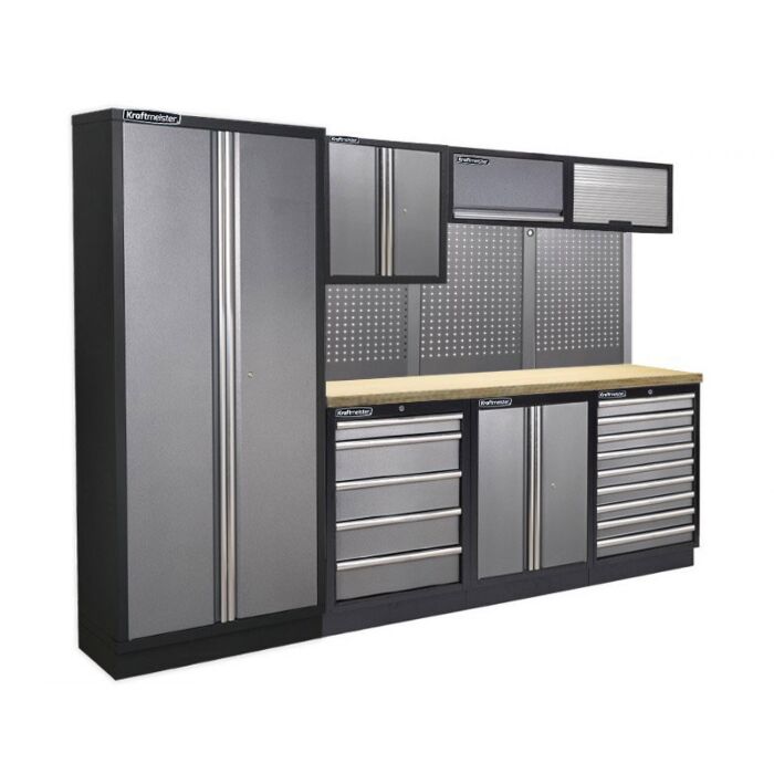 Kraftmeister Standard garage storage system Montana plywood grey