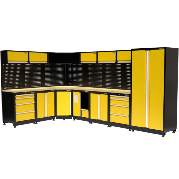 Kraftmeister Premium garage storage system Edmonton oak yellow