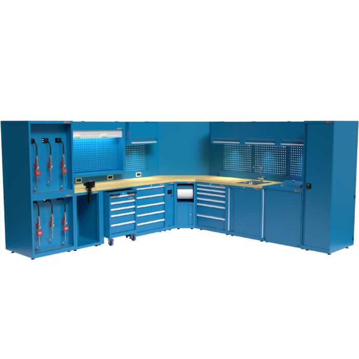 Kraftmeister Expert corner garage storage system XL beech blue