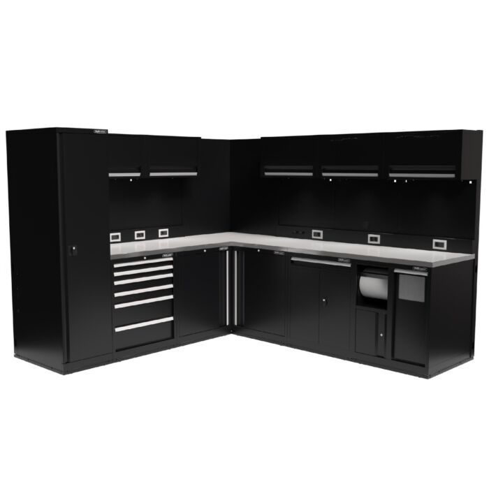 Kraftmeister Expert corner garage storage system L stainless steel black