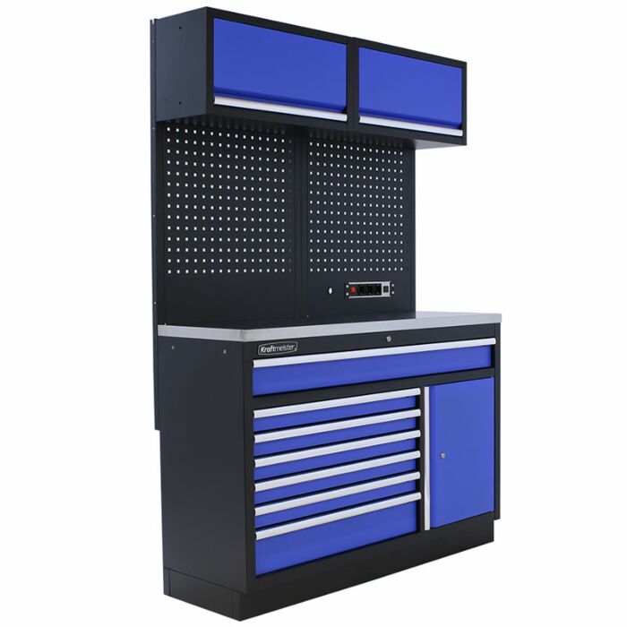 Kraftmeister Standard garage storage system Minnesota stainless steel blue