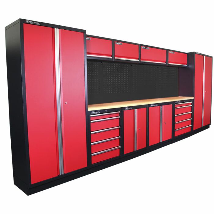 Kraftmeister Standard garage storage system Texas plywood red