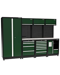 Kraftmeister modular garage system Halifax stainless steel - green