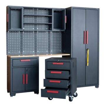 George Tools Budget garage storage system Main rubberwood black