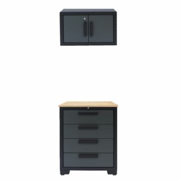 George Tools Budget garage storage system Oder rubberwood grey