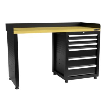 Kraftmeister Pro workbench 6 drawers MDF 150 cm black