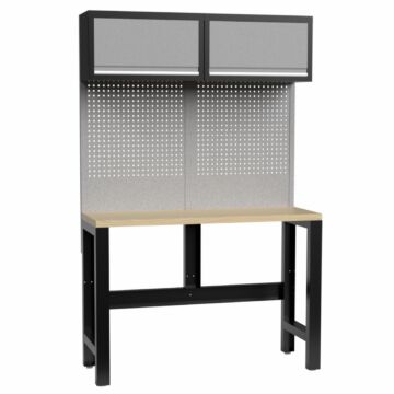 Kraftmeister Standard workbench with 2 wall cabinets plywood 136 cm grey