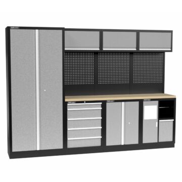 Kraftmeister Standard garage storage system Indiana plywood grey