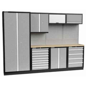 Kraftmeister Standard garage storage system Montana plywood grey