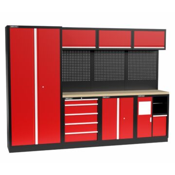 Kraftmeister Standard garage storage system Indiana plywood red