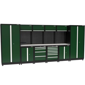 Kraftmeister Premium garage storage system Winnipeg stainless steel green