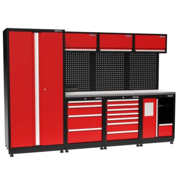 Kraftmeister Premium garage storage system Halifax stainless steel red