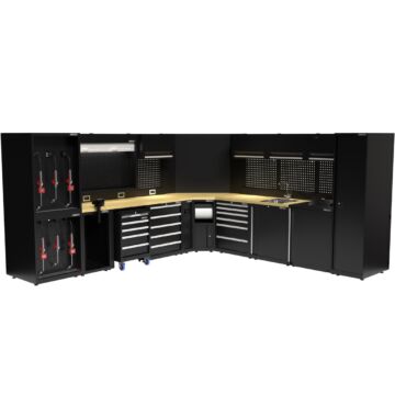 Kraftmeister Expert corner garage storage system XL beech black