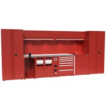 Kraftmeister Expert garage storage system L stainless steel red