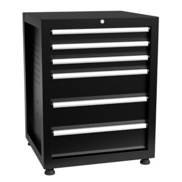Kraftmeister Pro workbench tool cabinet 6 drawers black